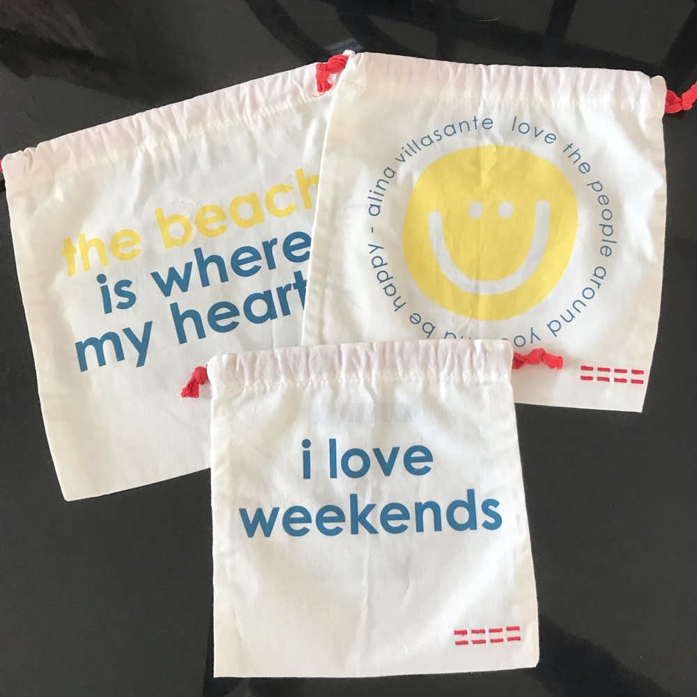 NEW PLW Draw String Bags Set Of Three